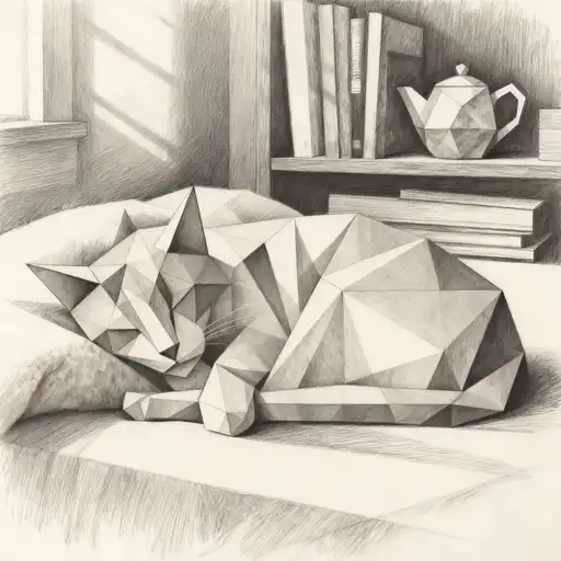 Geometric Abstraction interpreted with Charcoal