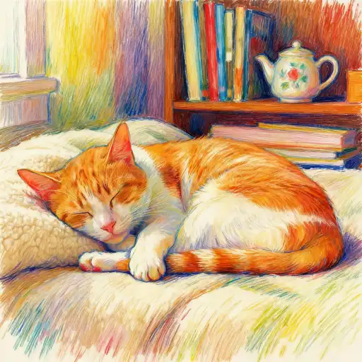 Action Painting interpreted with Colored Pencil