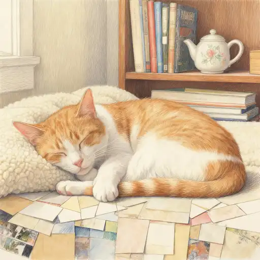 Collage Art interpreted with Colored Pencil