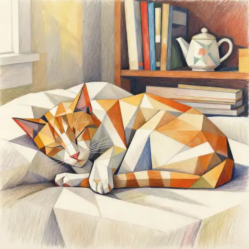 Cubism interpreted with Colored Pencil