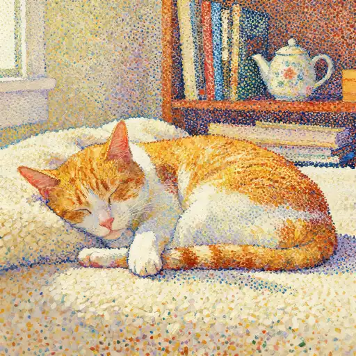 Pointillism / Divisionism interpreted with Gouache