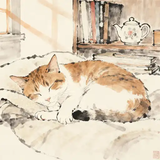 Collage Art interpreted with Ink Painting