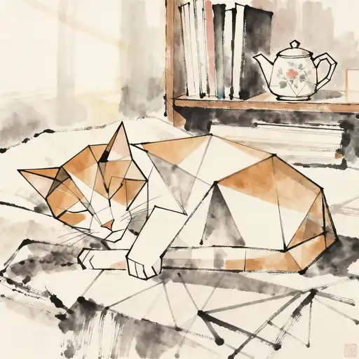 Geometric Abstraction interpreted with Ink Painting