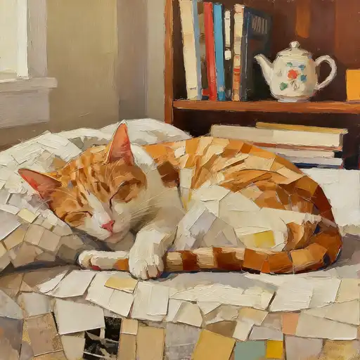 Collage Art interpreted with Oil Painting