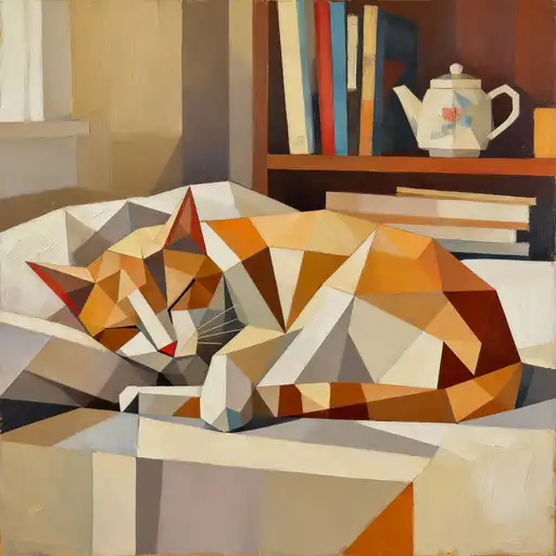 Geometric Abstraction interpreted with Oil Painting