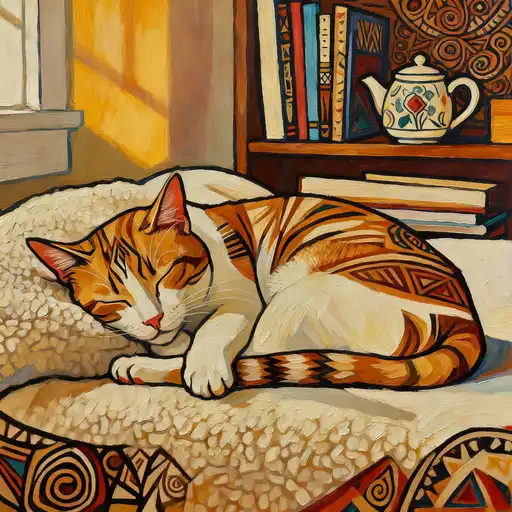 Tribal Art interpreted with Oil Painting