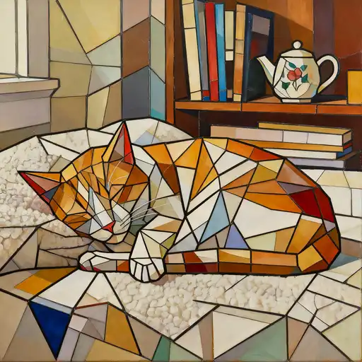 Cubism interpreted with Stained Glass