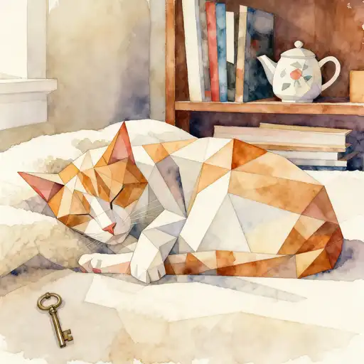 Geometric Abstraction interpreted with Watercolor