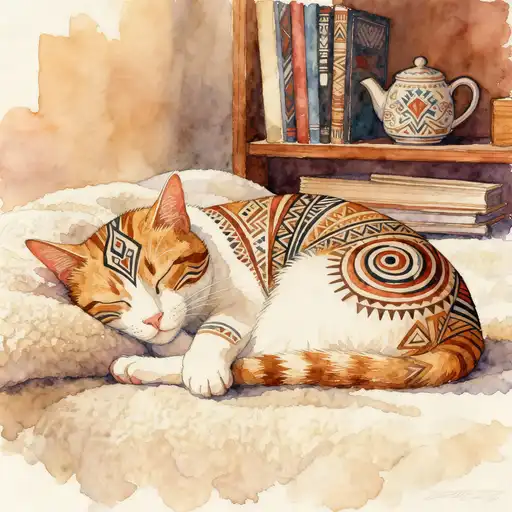 Tribal Art interpreted with Watercolor