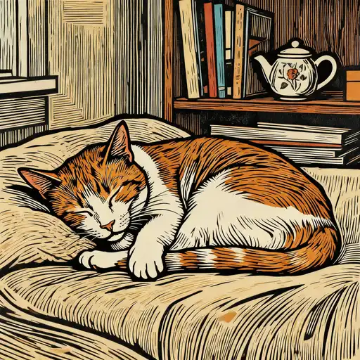 Abstract Art interpreted with Woodcut