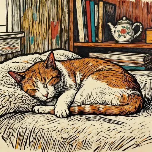 Abstract Expressionism interpreted with Woodcut