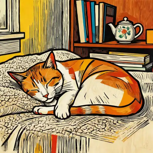 Lyrical Abstraction interpreted with Woodcut