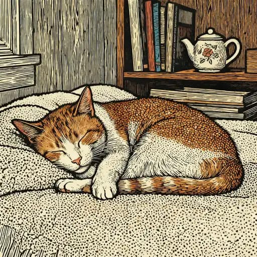 Pointillism / Divisionism interpreted with Woodcut