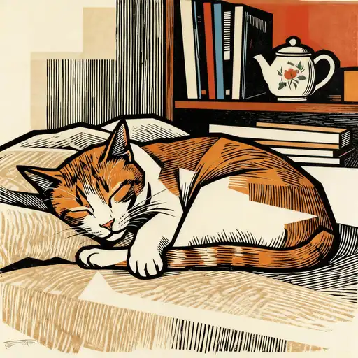 Suprematism interpreted with Woodcut