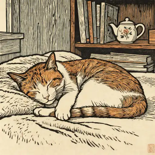 Ukiyo-e interpreted with Woodcut